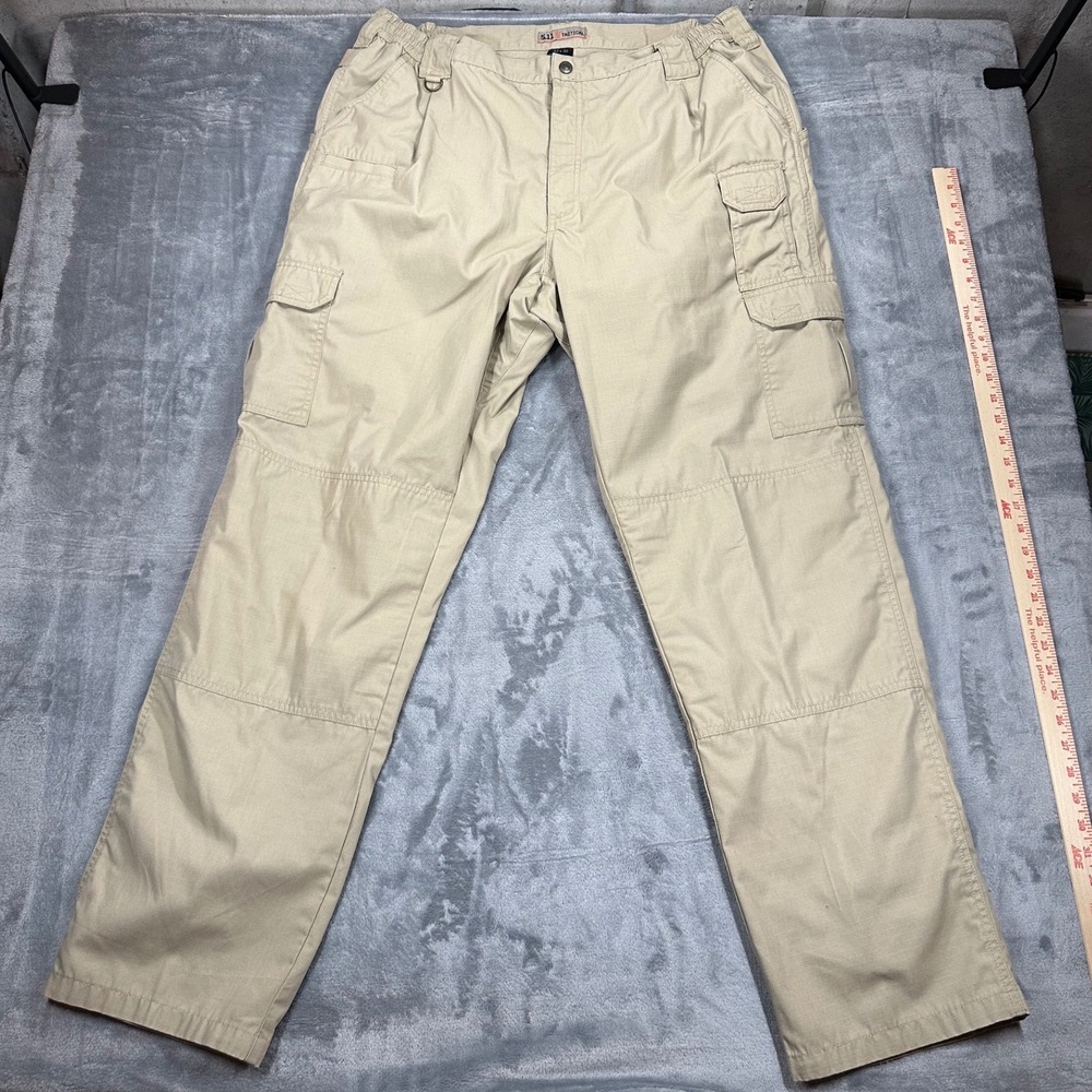 5.11 Tactical Mens Cargo Pants Khaki Tan Ripstop Work Trouser  42x36